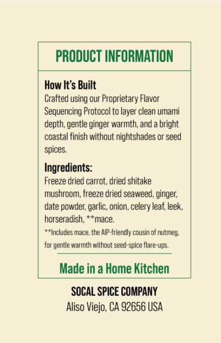 SoCal Spice Far East Uplift™ | Soy-Free AIP Seasoning